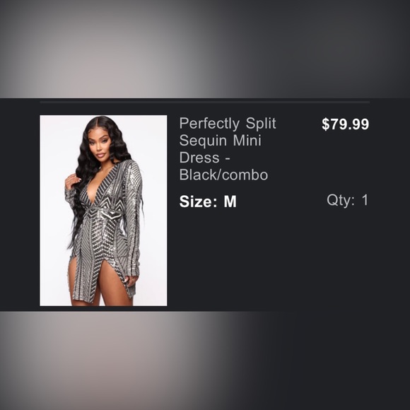 Sequence black and gold dress - Picture 2 of 2